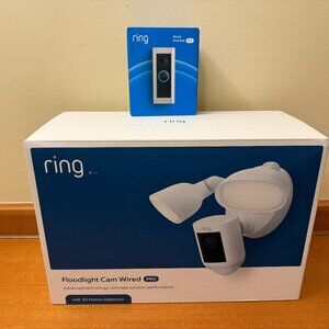 New RING Floodlight Cam Pro & Wired Doorbell Pro Bundle
